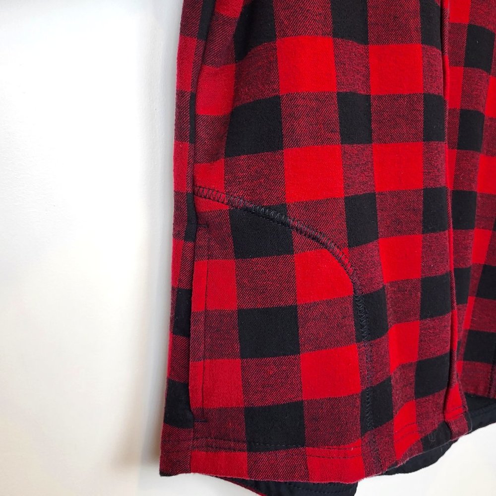 Orvis Red and Black Plaid Fleece Lined Snap Front Jacket, Size Medium, EUC - Picture 6 of 12